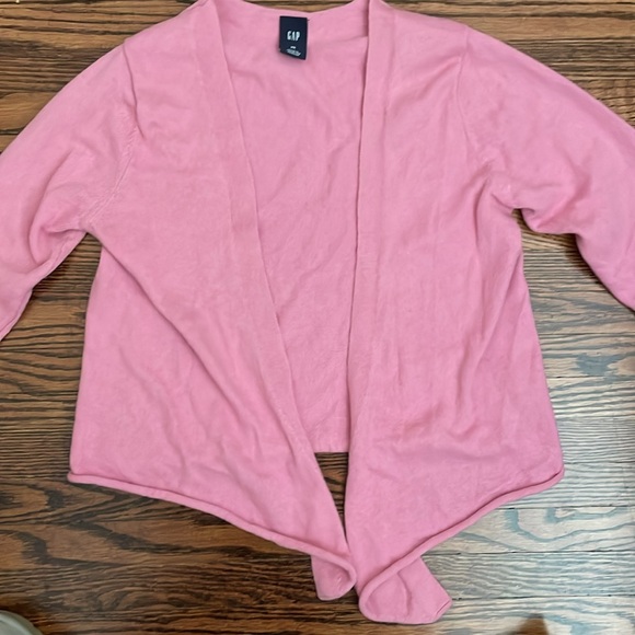 Women’s gap size xs shrug with sleeves. Pink cotton and angora rabbit hair. - Picture 3 of 6